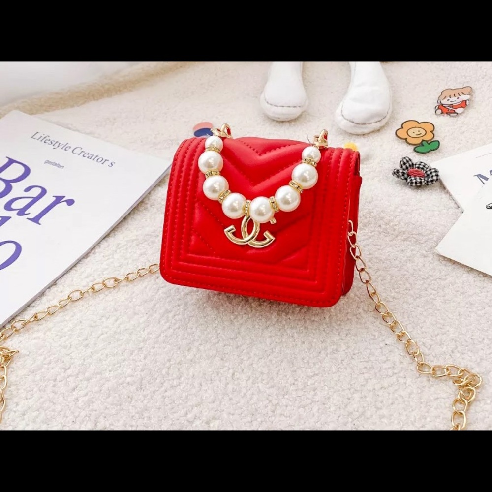 Red Mini Kids Square Bag